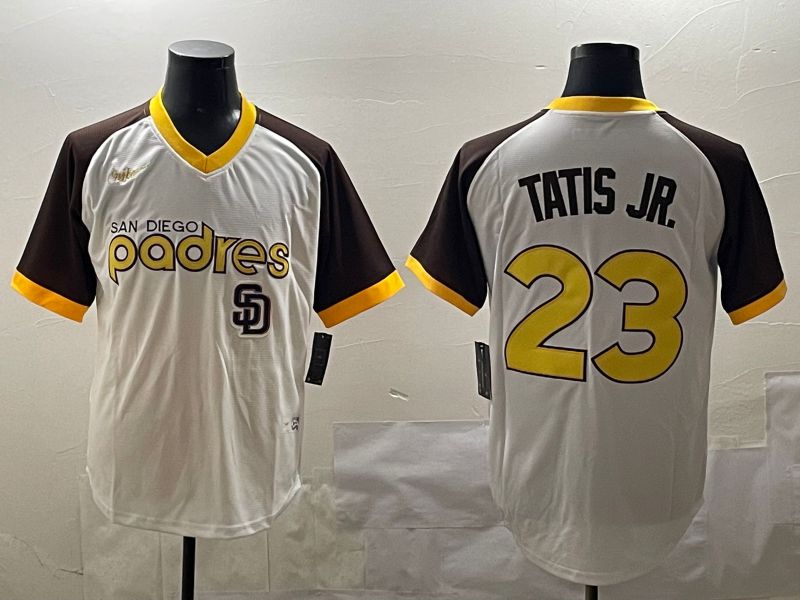 Men San Diego Padres #23 Tatis jr White Throwback Game 2025 Nike MLB Jersey style 3->san diego padres->MLB Jersey